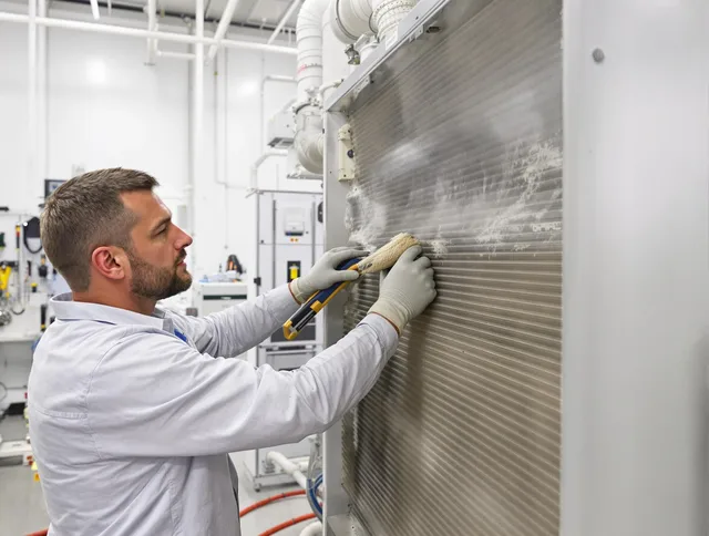 Glocester Air Duct Cleaning technician performing precision commercial coil cleaning at a Glocester business